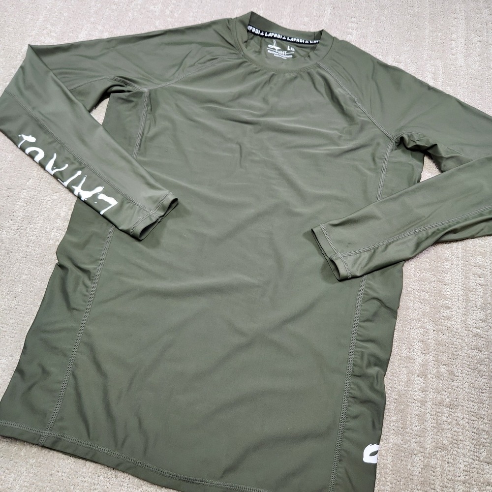 Lafroi Rashguard Shirt Men Large Olive Green Performance Burst MMA Fighting